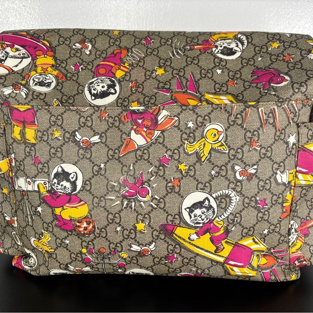 Gucci GG Supreme Monogram Space Cats Diaper Bag multicolor - Picture 9 of 16